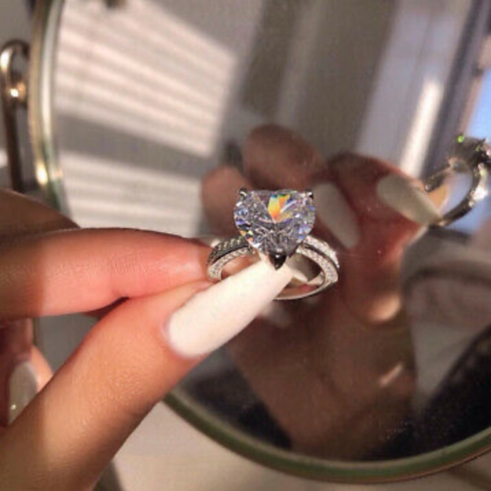 NEW Elegant Heart 925 Sterling Silver Ring - Picture 6 of 7